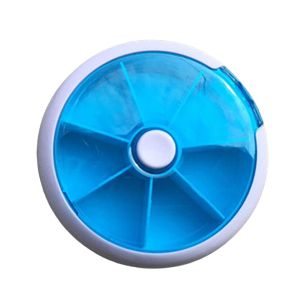 Dachuang Beauty Blue (Blue) 7-Cell Rotating Pill Box - Press To Dispense