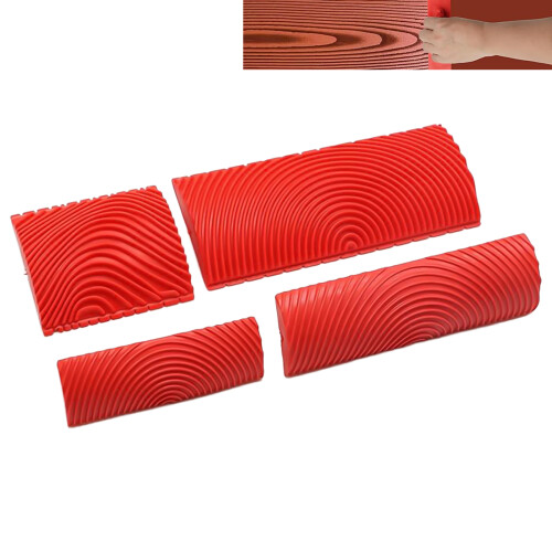 4pcs Wood Graining Tool Set for DIY Wall Art