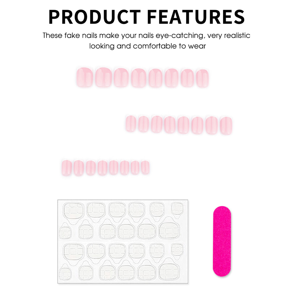 Reach-Tools Pink & White Fake Nails - Zero Pressure Design