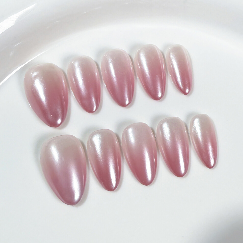 Penghui-Toys (L) Pink Aurora Resin Nail Extensions - Salon Supply