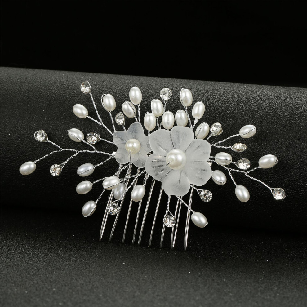 Dcph-Clothing (1) Pearl Rhinestone Hair Comb For Women