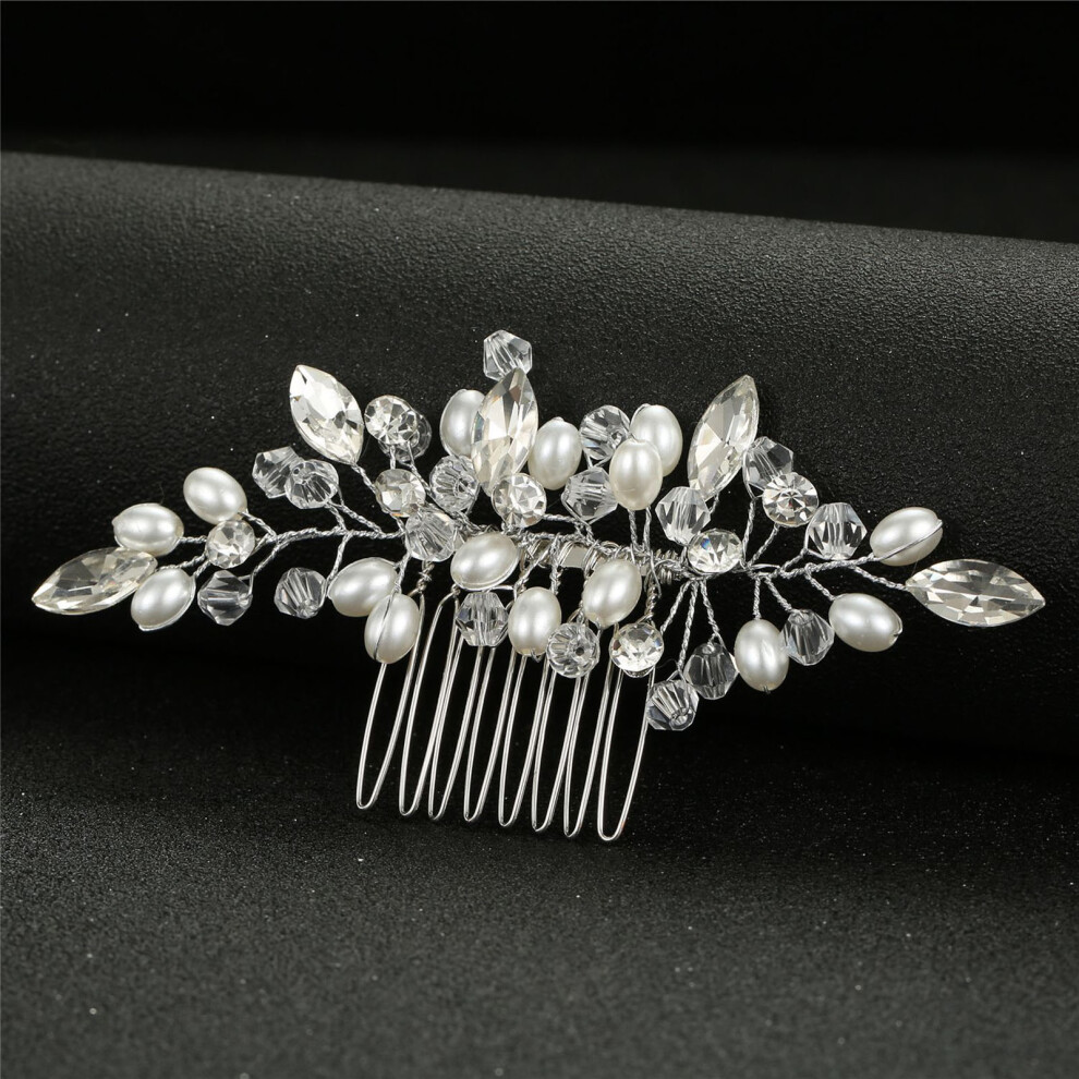 Penghui-Toys (7) Pearl Rhinestone Hair Comb For Women