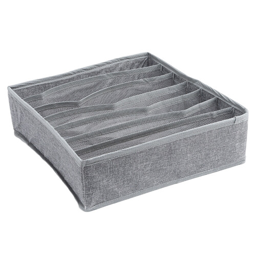 (Gray, 7 Grids) Büstenhalter-Socken-Organizer, faltbar