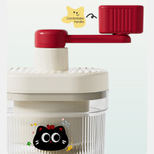 (White and red [ice shaved ice machine 3 frozen ice) Hand-Crank Ice Crusher, Detachable & Easy to Use