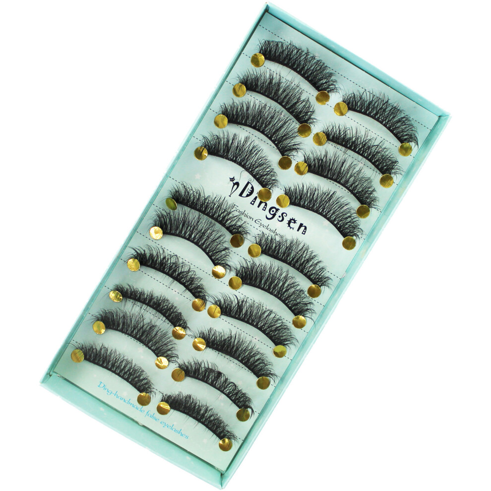 Penghui-Toys (7) 3D Curly False Eyelashes 10 Pairs, Long Thick Lashes