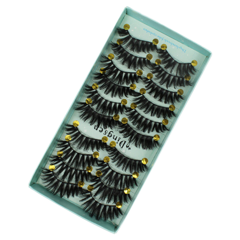 Penghui-Toys (21) 3D Curly False Eyelashes 10 Pairs, Long Thick Lashes