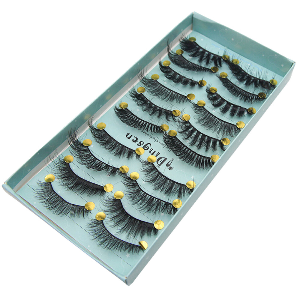 Penghui-Toys (26) 3D Curly False Eyelashes 10 Pairs, Long Thick Lashes