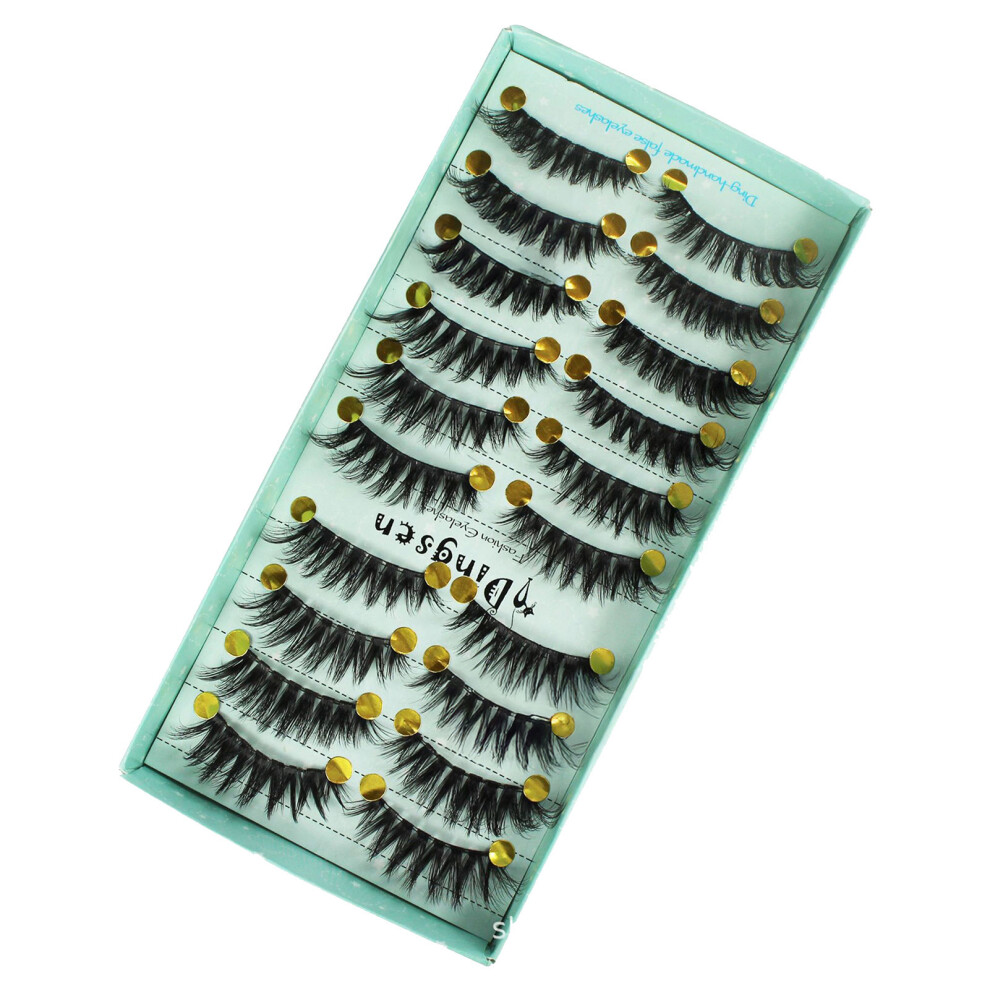 Penghui-Toys (37) 3D Curly False Eyelashes 10 Pairs, Long Thick Lashes