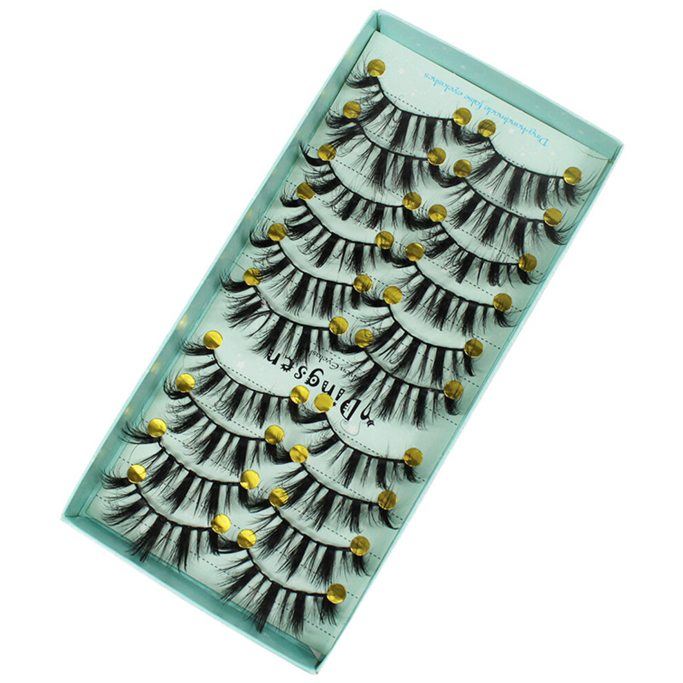 Penghui-Toys (15) 3D Curly False Eyelashes 10 Pairs, Long Thick Lashes