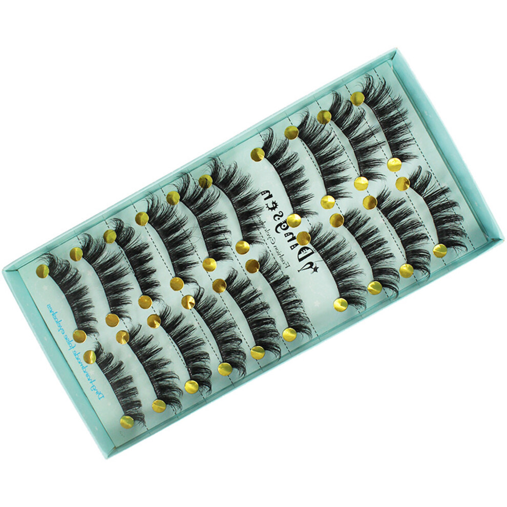 Penghui-Toys (4) 3D Curly False Eyelashes 10 Pairs, Long Thick Lashes