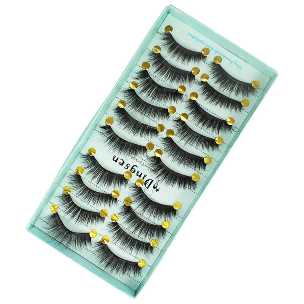 Penghui-Toys (2) 3D Curly False Eyelashes 10 Pairs, Long Thick Lashes