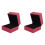 2X Rings Display Box Storage Soft Velvet Tray Case Holder Stand Display Storage Box LED Light  Box Red 1