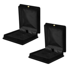 2 x Samt Halskette Kette Schmuck Display Aufbewahrungsbox Geschenk Fall Inhaber Veranstalter --- Schwarz