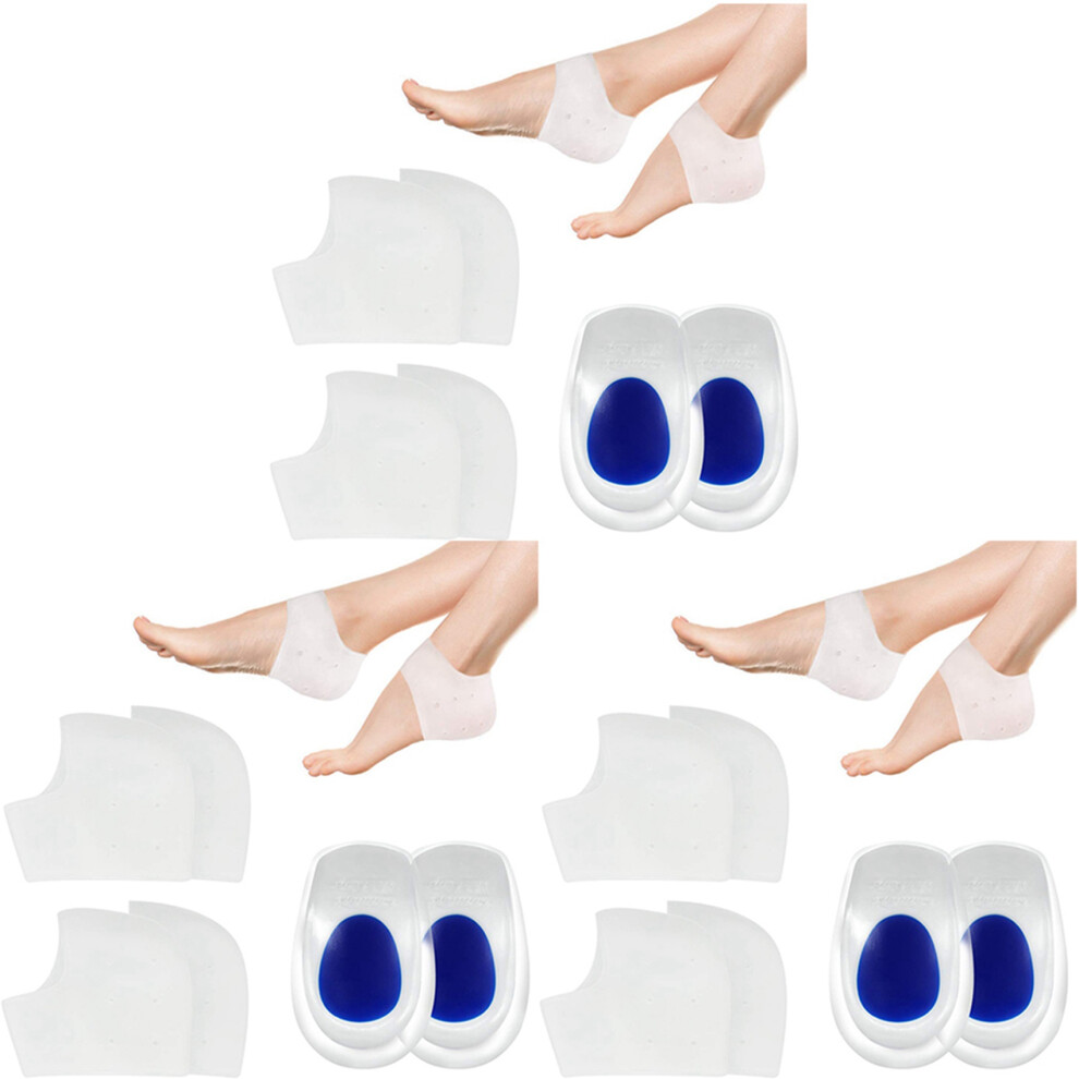 Semoic 9 Pairs Heel Cups, Plantar Fasciitis Inserts Pads, Gel Heel Cushion, Silicone Heel Protectors, For Plantar Fasciitis