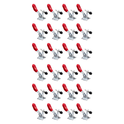 24 Pieces Hand Tool Adjustable Toggle Clamp 201A Antislip Red Horizontal Clamp 201-A Quick Release Heavy Duty Tool