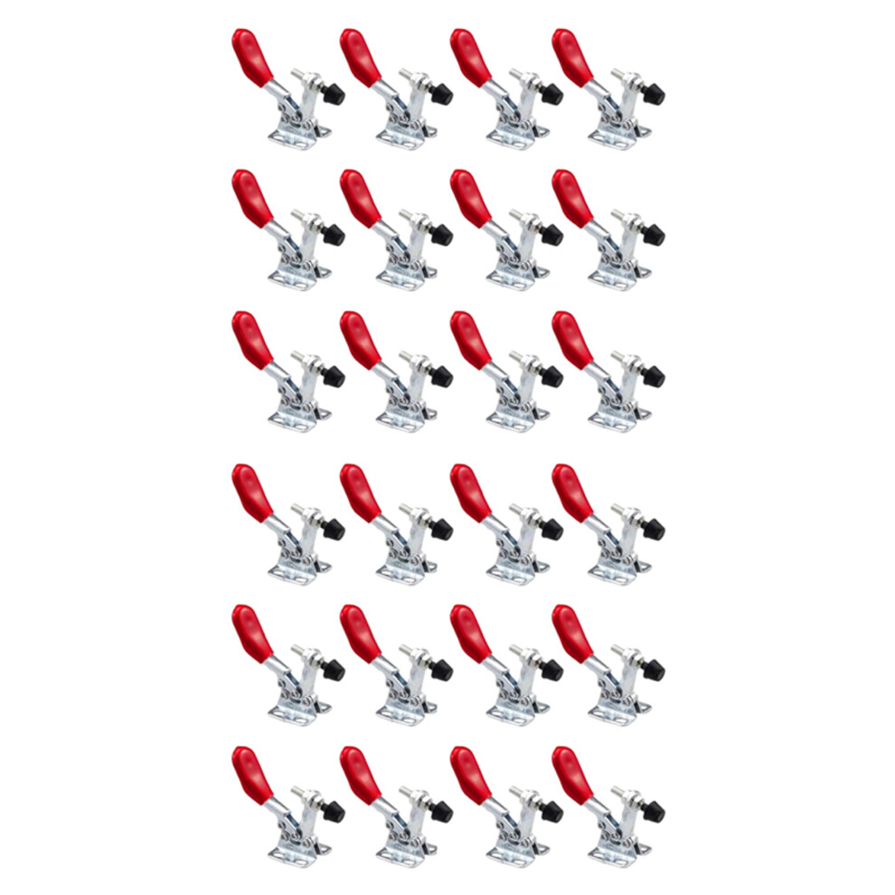 24 Pieces Hand Tool Adjustable Toggle Clamp 201A Antislip Red Horizontal Clamp 201-A Quick Release Heavy Duty Tool 6034120118318