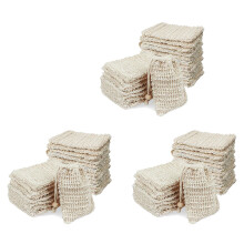 Paquet de 60 Sacs Exfoliants de Savon, Sac de Savon en Sisal en Maille de Sisal avec Cordon de Serrage pour Utilisation Dans Le Bain et la Douche