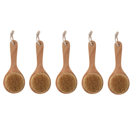 5X Long-Handled Borste Detox Holzgriff Körperbürste Hautbürste 1
