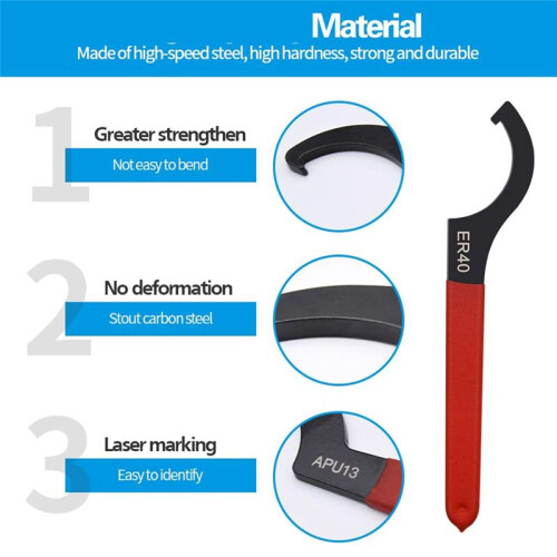 Coilover Spanner Wrench Set, 2Pcs Coilover Wrench, C-Shape Spanner Wrench, for Suspension System and Shock Adjustment 2
