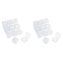 72 Pieces Rectangle Clear Plastic Containers Transparent Beads Storage Containers Jewelry Storage Box