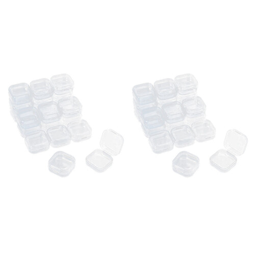 72 Pieces Rectangle Clear Plastic Containers Transparent Beads Storage Containers Jewelry Storage Box