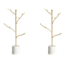 2X Jewelry Display Storage Rack Earrings Necklace Bracelet Ring Holder Shelf Jewelry Organizer Stand Holder Round Bottom
