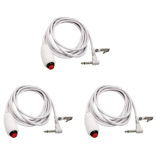 3X Nurse Call Cable 6.35mm  Nurse Call Device Emergency Call Cable with Push Button