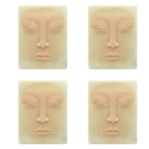 4X Beginner 3D Silicone Permanent Makeup Tattoo Training Practice Fake Skin Blank for Microblading Face