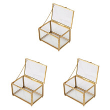3X Geometrische Glas Stil Schmuck Schatulle Tisch Container für Die Anzeige Von Schmuck Andenken Haus Dekoration Pflanzen Container Schmuck Lagerung