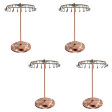 4st 13,3 Inch Zwarte Metalen Roterende Sieradenstandaard voor Kettingen en Armbanden B