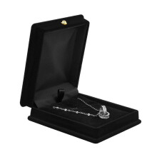 2 x Velvet Necklace Chain Jewelry Display Storage Box Gift Case Holder Organizer---Black