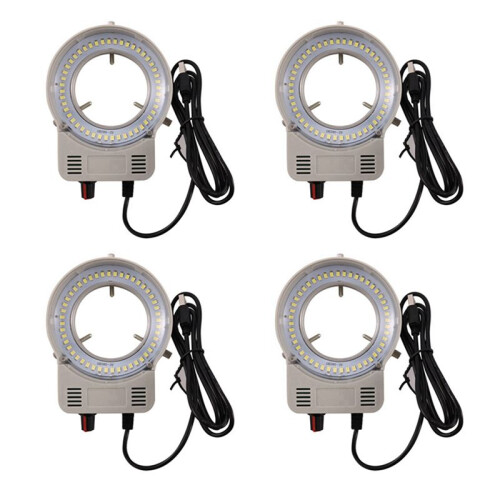 4X 48 LED Industrial Microscope Camera Light Source Ring Lamp Light  Lamp Adjustable Brightness USB Interface