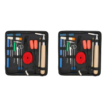 Piano Tuning Kit 32 StüCke Professionelle Piano Tuner Werkzeuge Set SchraubenschlüSsel Hammer Stumm Gabel Schraubendreher GüRtel Pinzette Clip