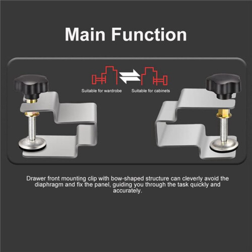 Drawer Front Installation Clamps, 4PCS Stainless Steel Cabinet Installation Clamps Tools for Drawer Front Panel 2