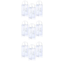 9 Pieces Portable Ice Wine Bag Wine Cooler Bag PVC Wine Pouch Bags with Handle for Champagne, Cold Beer, Wine
