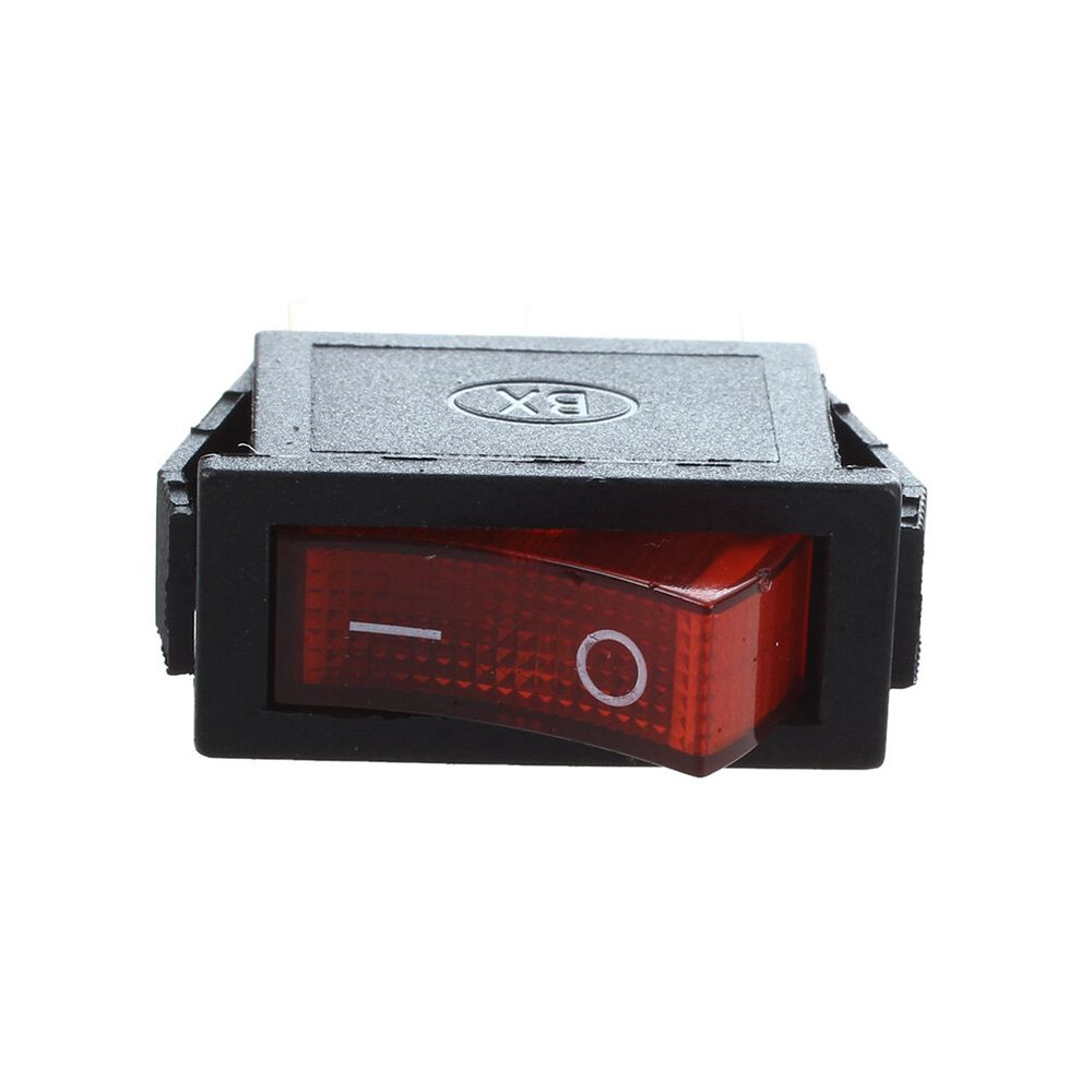 Red 6X Rocker Off Bright Bipolar 28X10mm 250V 15A 3 Terminals