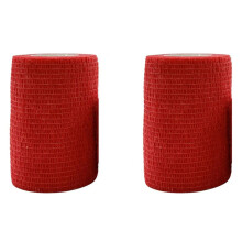 2X Red Sport Self Adhesive Elastic Bandage Wrap Tape for Knee Support Pads Finger Ankle  Shoulder