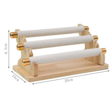3X 3-Stufiger Schmuck Vitrine Ständer Aus Holz, Halter, T-Bar Schmuck Ständer Vitrine Display und Organizer Weiß