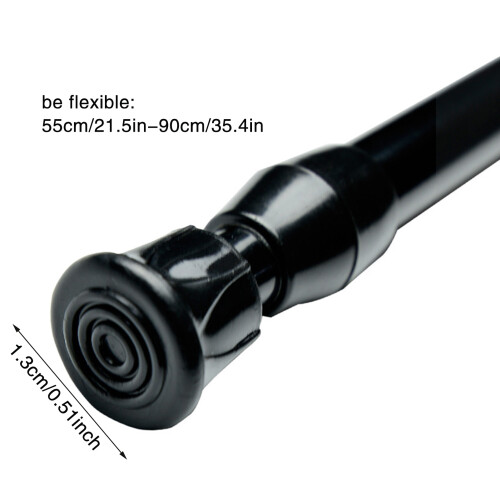 (Black 55 90cm) Tringle de douche extensible sans perçage