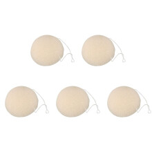 5X Face Naturlig Konjac Rengöringssvamp - Vit
