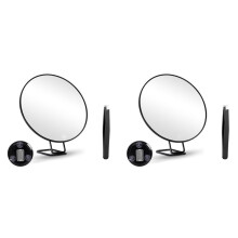 2pcs 30X Magnifying Mirror with Stand Tweezers Magnified Makeup Mirror with 3 Suction Cups for Grooming & Travel