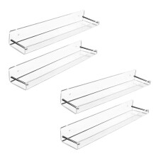 4 Pack Schwimmende Acryl Regale, 15 L x 3,25 Zoll B, Klares Wand Regal für Das Bade Zimmer, Bücher Regale