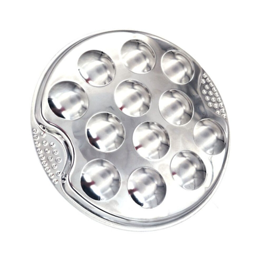 5 Set of Stainless Steel Snail Mushroom Escargot Plate with 12 Compartments Grilled Snail Tool 12 Grilled Conch Tray