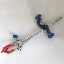 6X Lab Clamp 3 Prong Finger Adjust Jaw with Scientific Extension Adjustable Black Laboratory Stand Clip