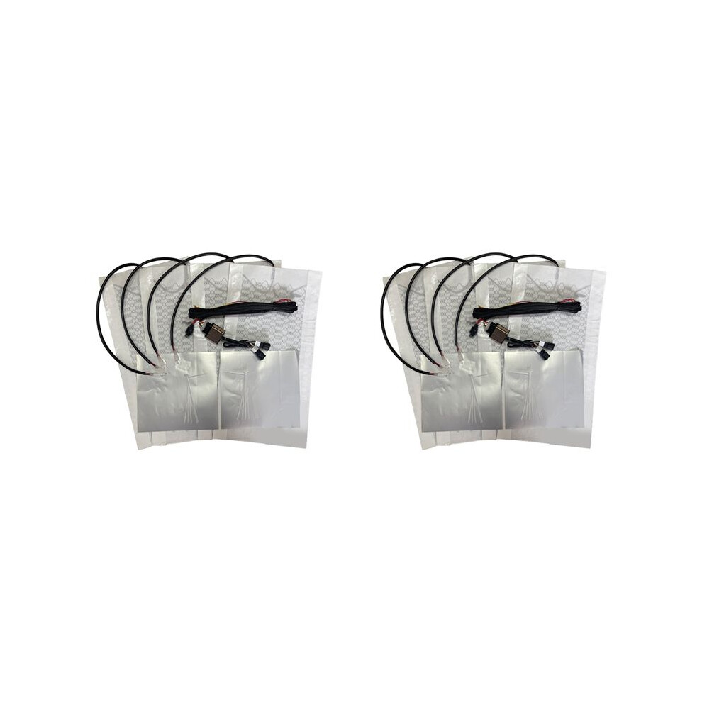 8X Universal Built-In Car Heater Kit Fit 2 Seats With 12V Carbon Fiber Heating Pads 3 Levels Control System 6031166267406