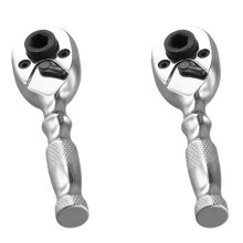 2X 2 in 1 Dual End Handle Ratchet Handle Drive Finger Ratchet Wrench Two Screwdriver Bits Repair Hand Tools