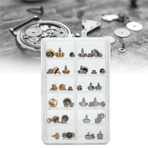 240PCS Watch Crowns Watch Waterproof Replacement Assorted Repair Tools with Box 1