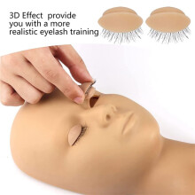 24X Ersatz Zubehör Teile Augenlider für Wimpern Mannequin Kopf, Abnehmbares Augenlid mit Wimpern Verlängerung Trainings Wimpern Mannequin Kopf