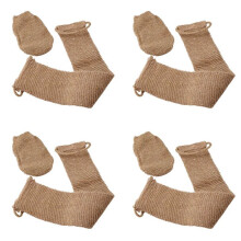 4X Ramie Bath Towel Shower Towel Back Body Exfoliating Belt Shower Scrubber for Body Cleaning Bathroom Shower Strap