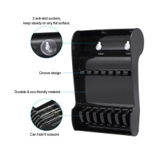2X Salon Shears Stand Rack Case Hair Scissor Holder 6 Holder Hair Scissor Storage Tray for Hairdresser with 2 Sucker